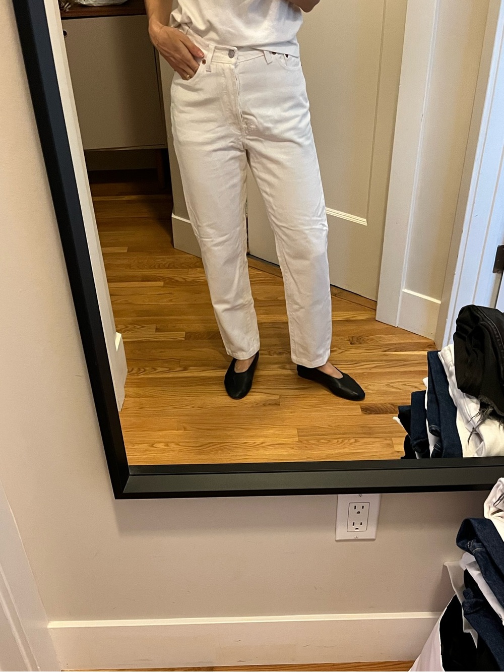Vintage Levi's 501 White Women's Straight-Leg Jeans